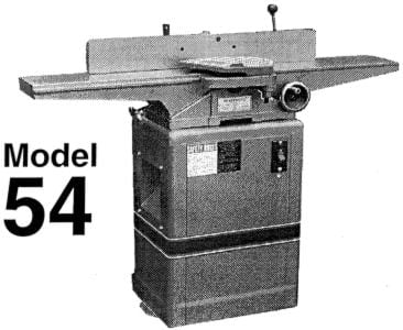 Powermatic Model 54 6" Jointer Instructions and Parts Owner's Manual.