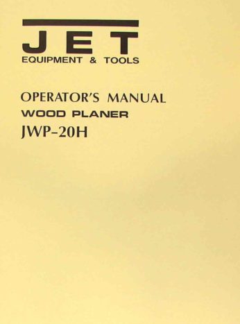 JET-Asian JJ-6CS 6" Jointer Stock No. 708456 Operator's & Parts Manual